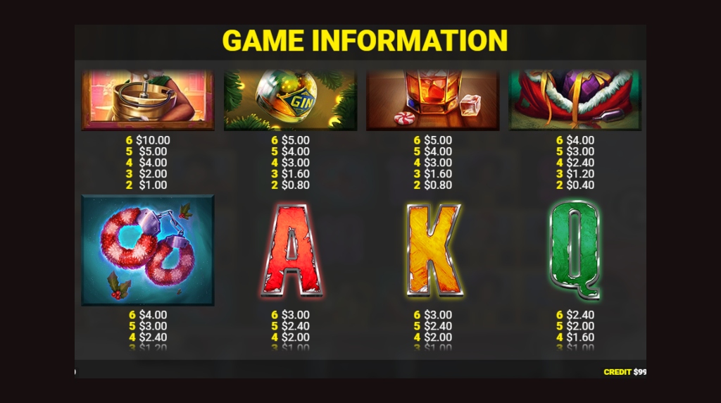 Screenshot from the paytable of Saint Nicked 3