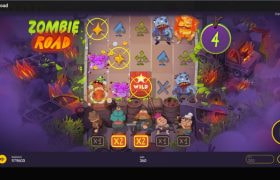 Screenshot from the new Zombie Road slot by Peter & Sons