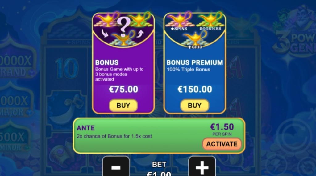 Screenshot from the Feature Buy of Three Power Genies