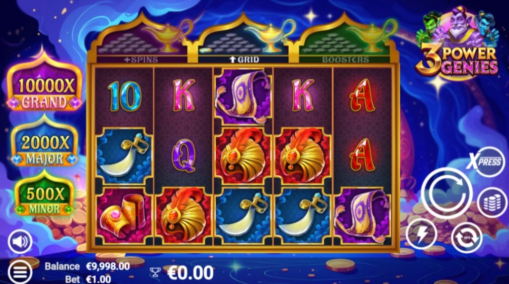 Screenshot from the 3 Power Genies slot by AvatarUX