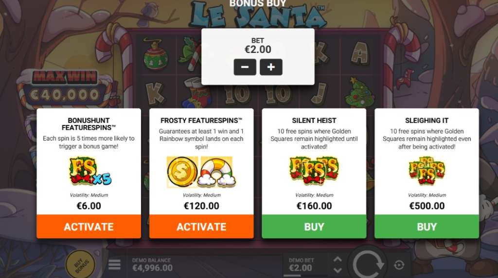 Screenshot from the Bonus Buy of Le Santa