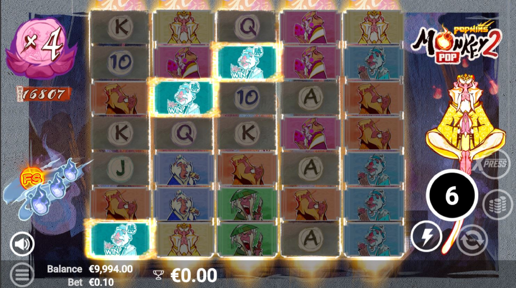 Screenshot from the bonus game of MonkeyPop 2