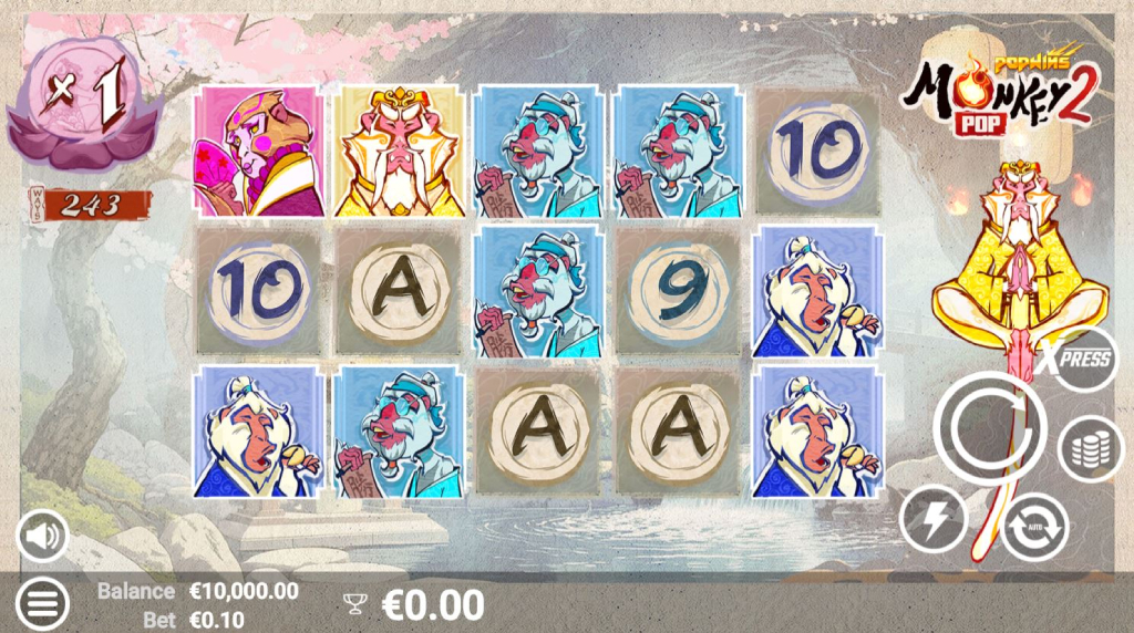 Screenshot from the new MonkeyPop 2 slot by AvatarUX