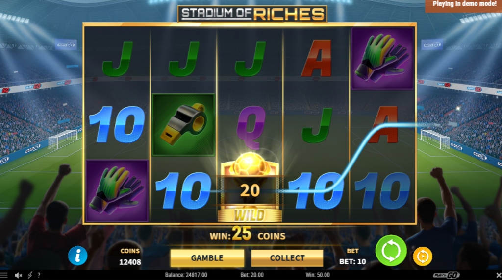 Screenshot from a Winning Spin on Stadium of Riches
