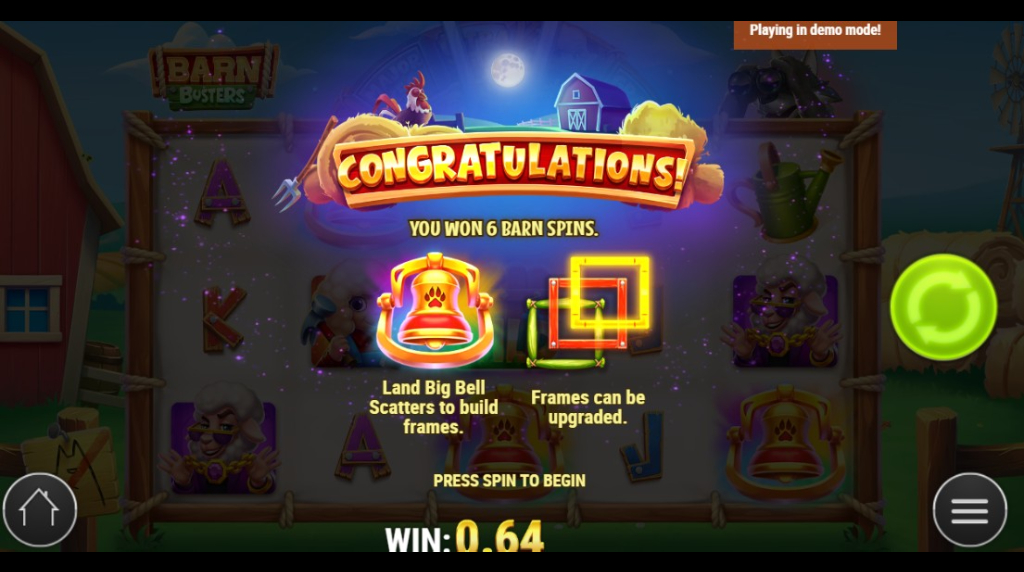 Screenshot from the Prize Wheel feature of Barn Busters