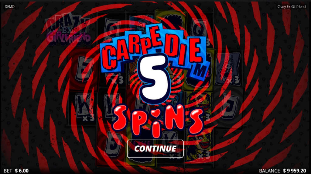 Screenshot of the Carpe DIEm feature in Crazy Ex-Girlfriend