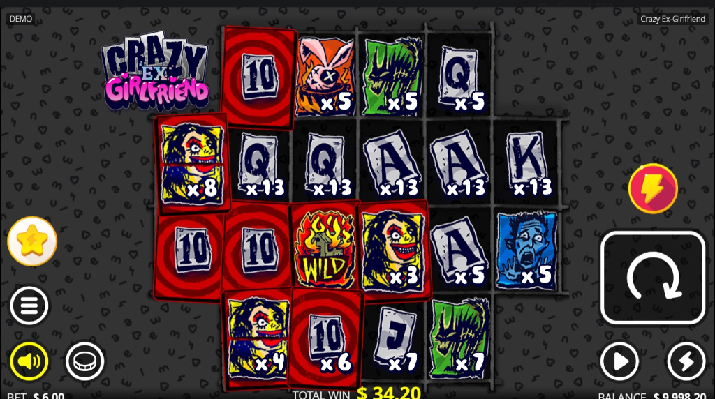 Screenshot from the Crazy Ex-Girlfriend slot by Nolimit City