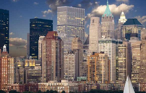 The iconic New York city skyline