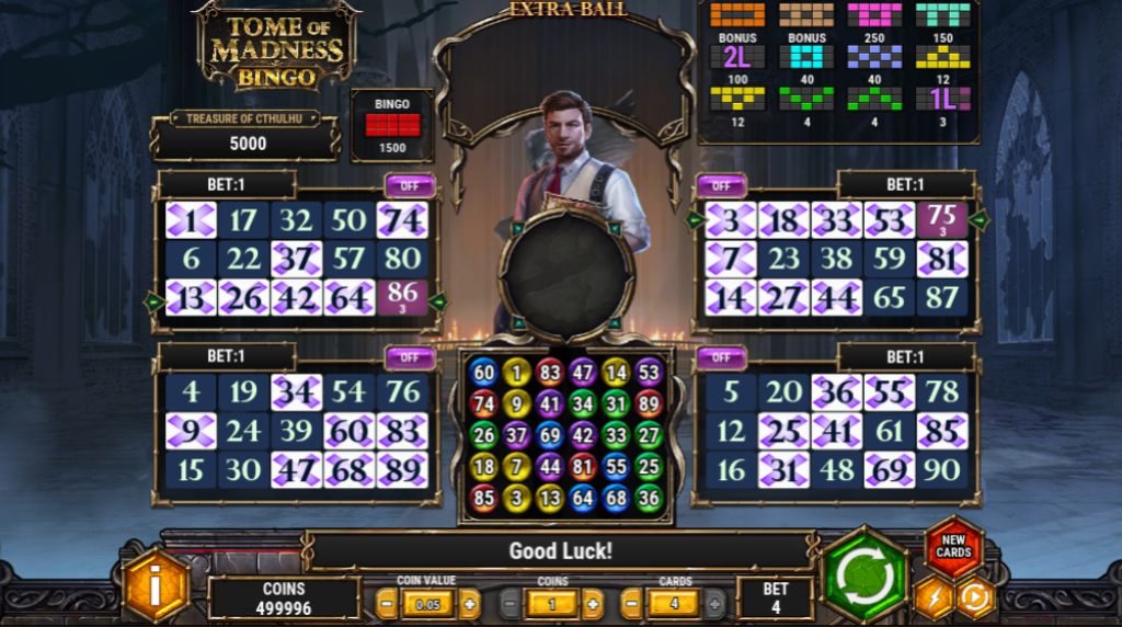 Screenshot from Tome of Madness Bingo by Play'n GO