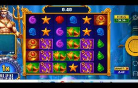 Screenshot from the Strike of Poseidon MultiChase slot by All For One Studios