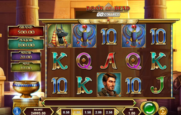 Screenshot from the Book of Dead GO Collect Slot by Play'n GO