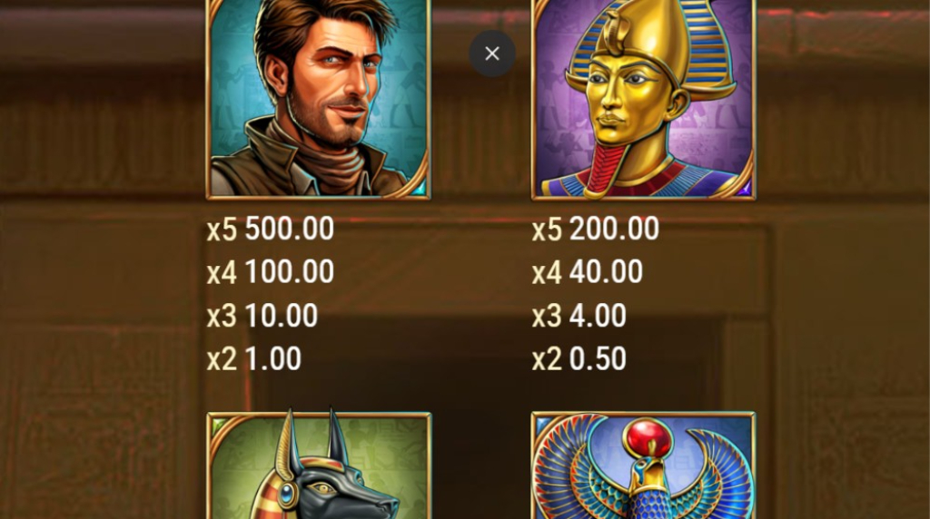 Screenshot from the Paytable of Bookof dead GO Collect