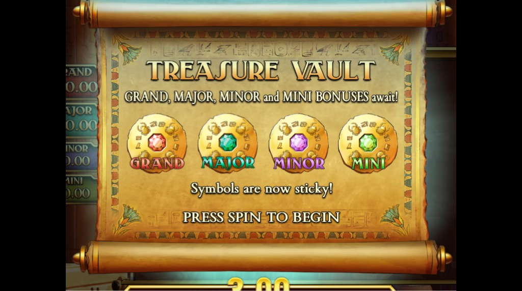 Screenshot from the Treasure Vault of Book of Dead GO Collect