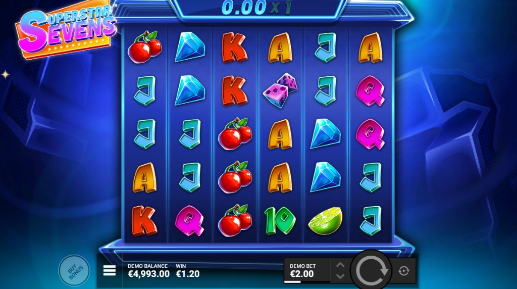 Screenshot from the Superstar Sevens slot by Hacksaw Gaming