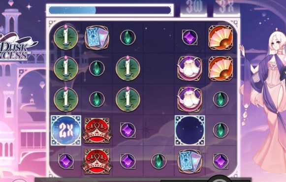 Screenshot from the Dusk Princess slot by Hacksaw Gaming
