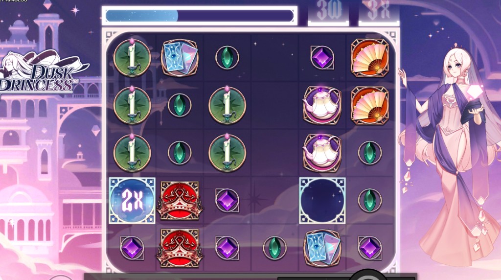 Screenshot from the Dusk Princess slot by Hacksaw Gaming