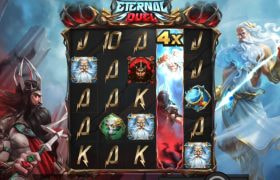 Screenshot from the Eternal Duel slot by Hacksaw Gaming