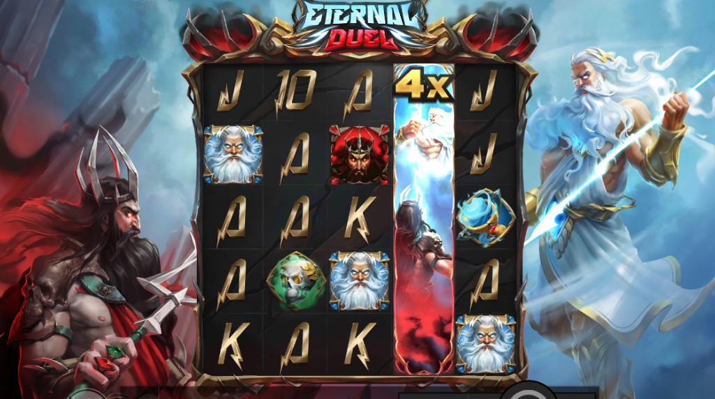 Screenshot from the Eternal Duel slot by Hacksaw Gaming