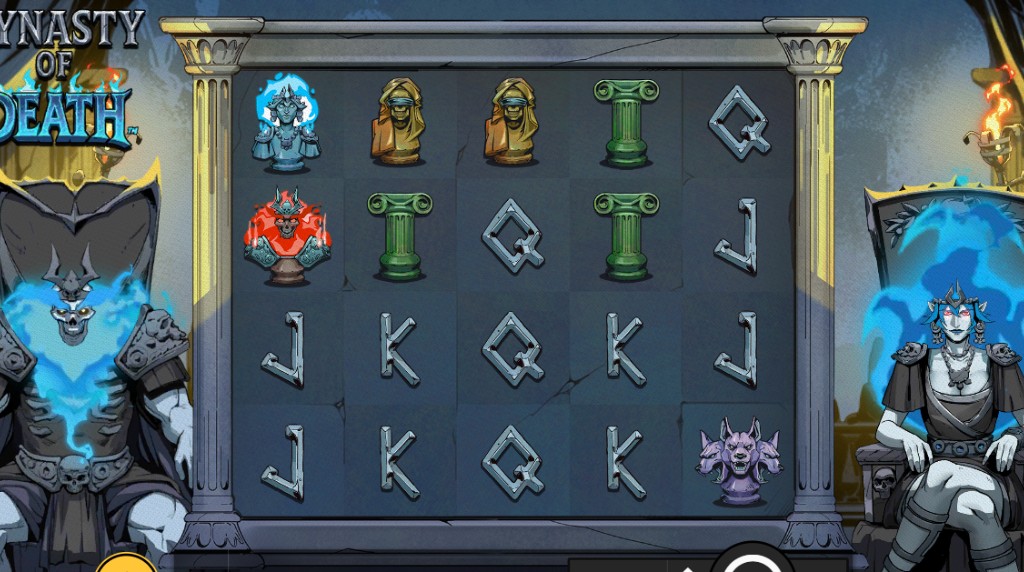 Screenshot from the Dynasty of Death slot by Hacksaw Gaming