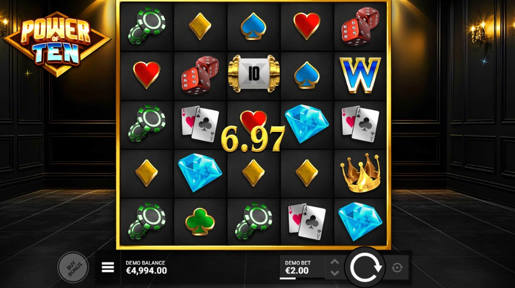 Screenshot from the Power of Ten slot by Hacksaw Gaming