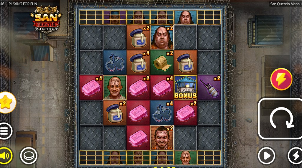 Screenshot from San Quentin Manhunt slot by Nolimit City