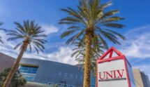 Outside UNLV in Las Vegas, Nevada.