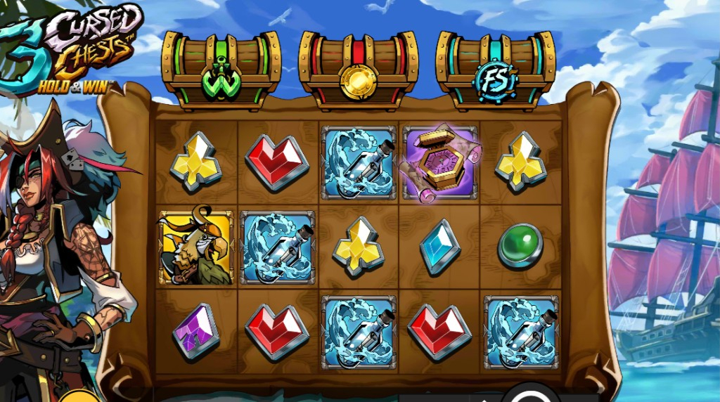 Screenshot from the New 3 Cursed Chests Slot by Hacksaw Gaming