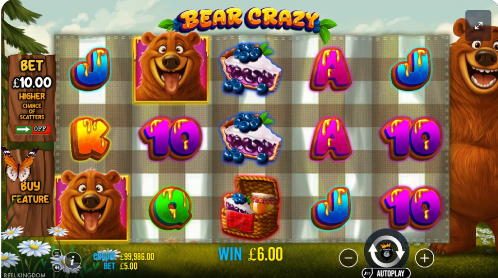 Screenshot from the New Bear Crazy Slot by Pragmatic Play