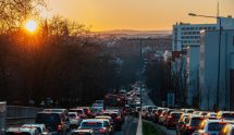 Cars piled up for miles