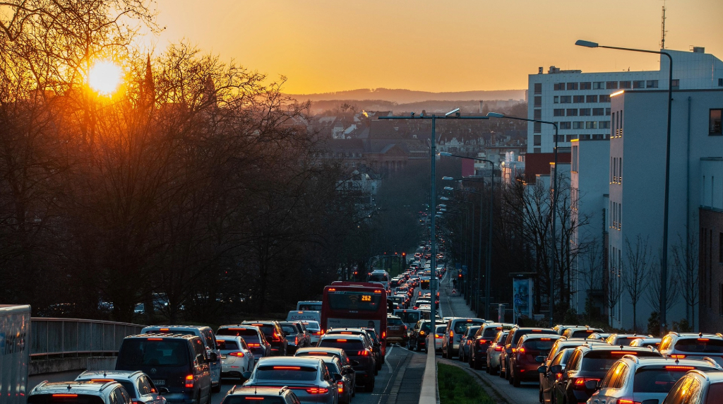 Cars piled up for miles