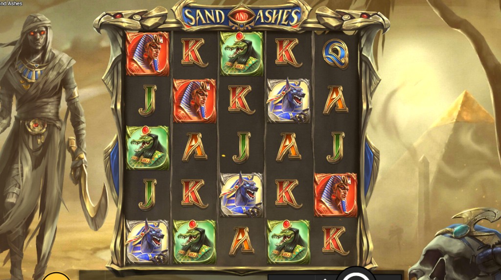 Screenshot from the Sand and Ashes slot by Hacksaw Gaming