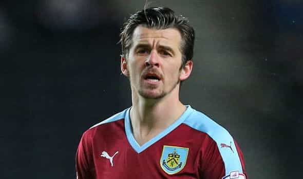 Joey Barton playing for Burnley FC.