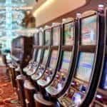 A stock image of casino slot machines