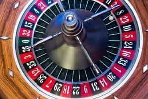 A roulette wheel in a casino