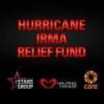 A promotional image for the PokerStars Hurricane Irma relief fund