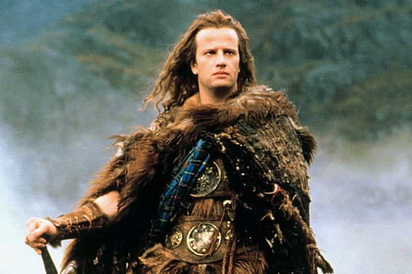 Christopher Lambert as Connor MacLeod in the 1986 film, Highlander