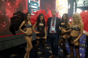 Hired promotion girls at the ICE Gaming Conference in 2016