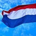 The Dutch flag flying high.