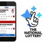 The National Lottery app on mobile.