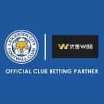 The W88 logo and the Leicester City Football Club logo.