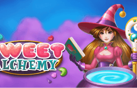 Image showing the witch main character of the Sweet Alchemy slot game from Play'n GO