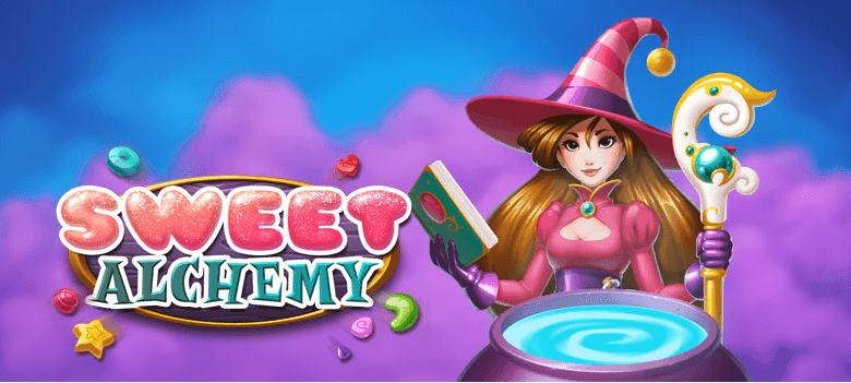 Image showing the witch main character of the Sweet Alchemy slot game from Play'n GO. 