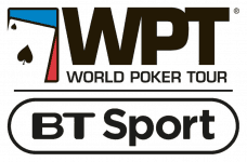Logos of the World Poker Tour and BT Sport.