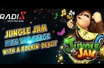 Promotional title card for the Jungle Jam slot from Genesis Gaming
