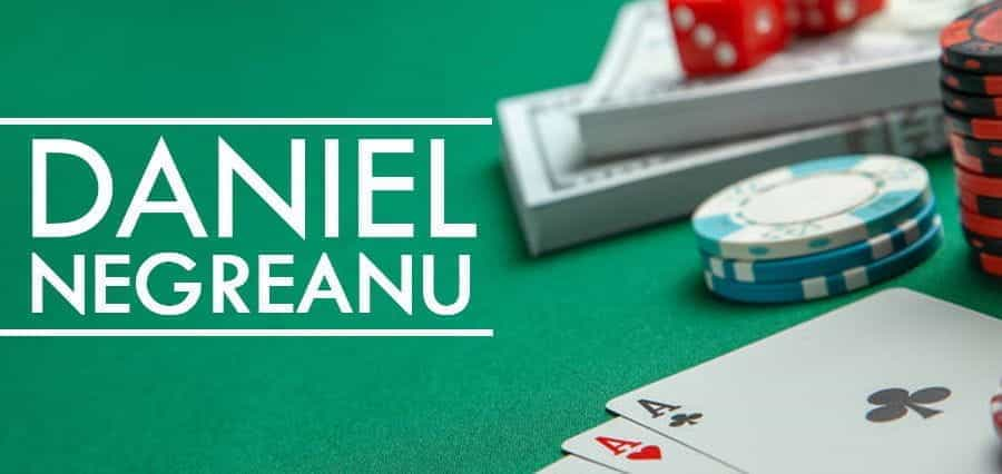 Daniel Negreanu's name on a poker table.