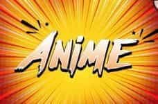 The word "Anime" stylised with a explosion background.