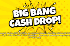 The text Big Bang Cash Drop on a yellow background.