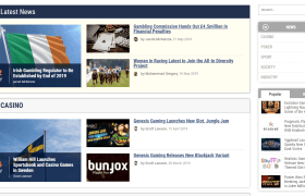 A screenshot of the new news section on Online-Casinos.com.