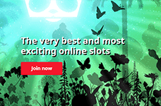 A panda hanging from a tree with the text "The Very Best and Most Exciting Slots Available" visible.