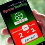A mobile phone with sports betting on the screen.